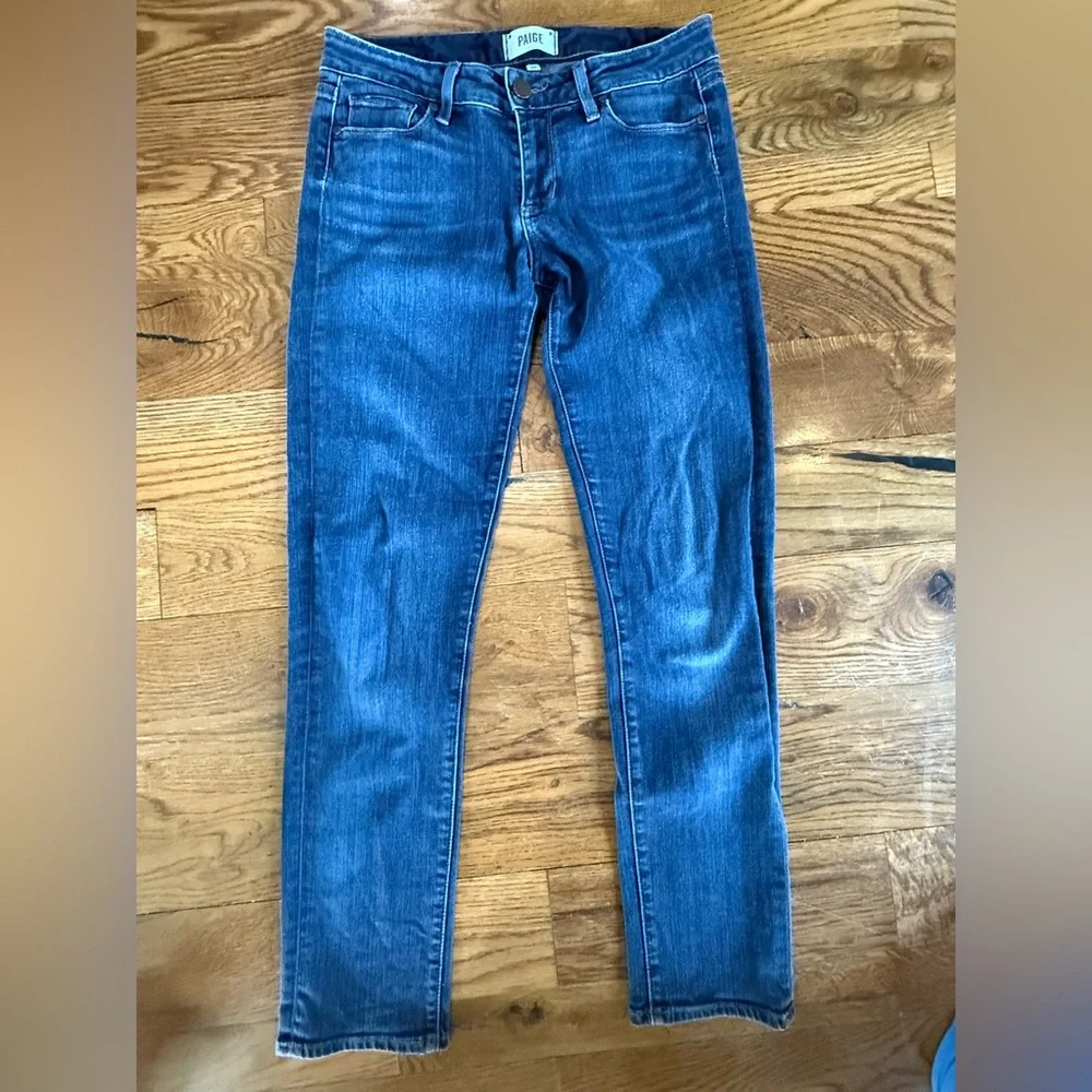 Paige Denim Skyline Ankle Peg Dixie Blue Jeans. Dark Wash. Size 28 - Picture 6 of 14